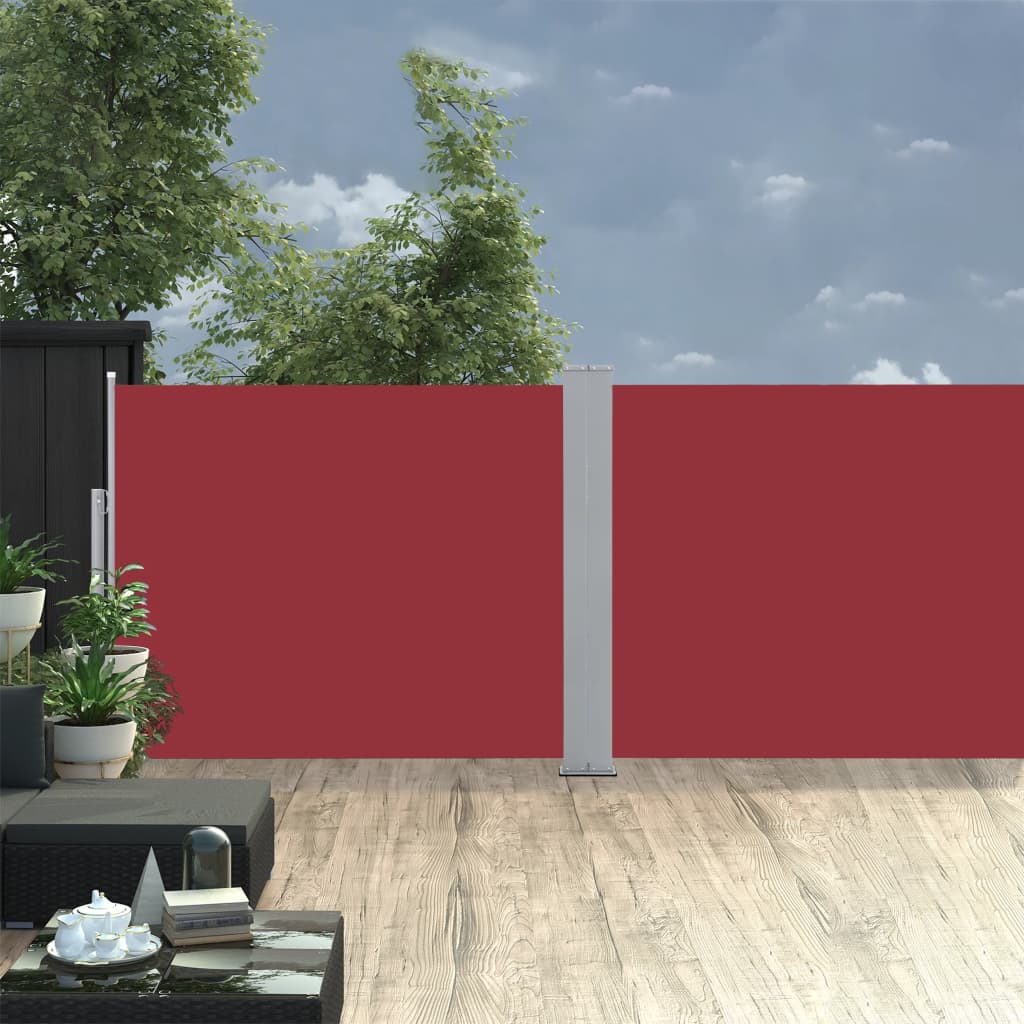 Ausziehbare Seitenmarkise Rot 140 x 1000 cm