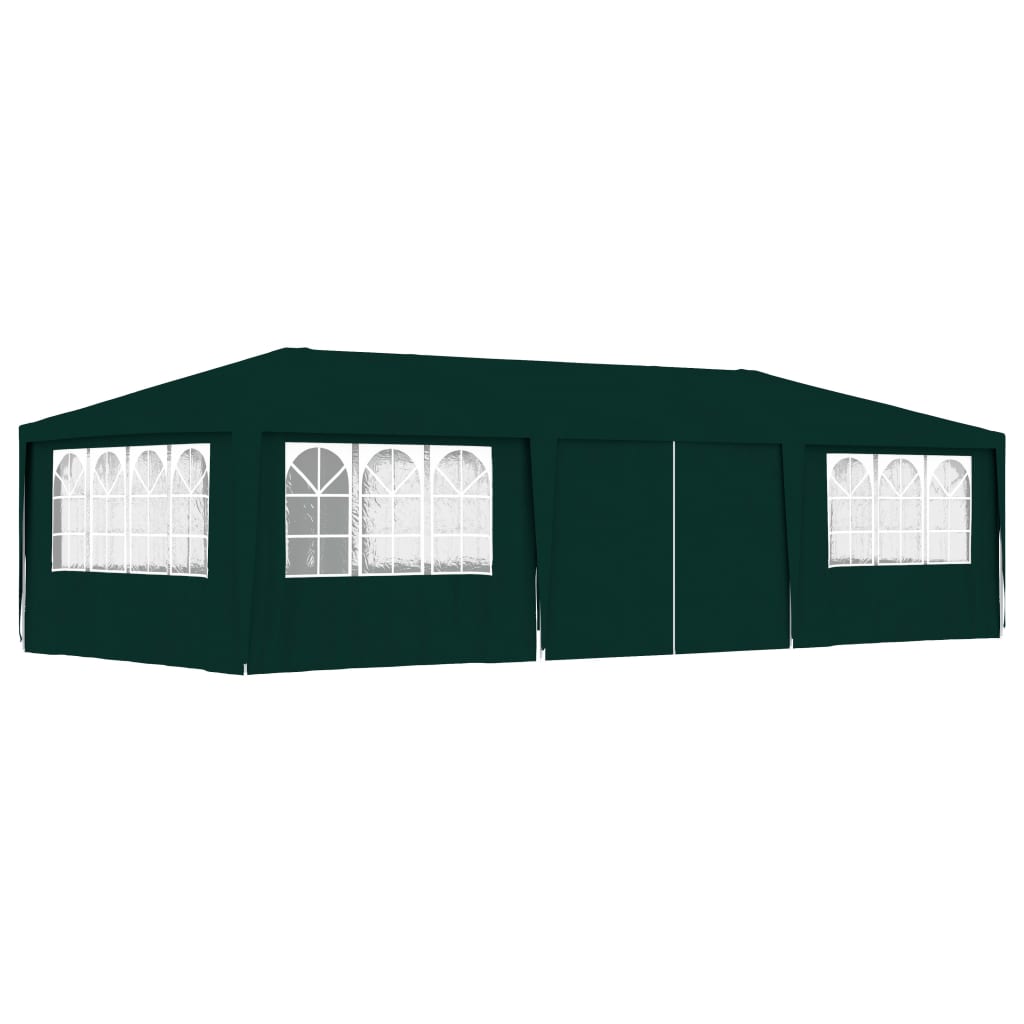 Profi-Partyzelt mit Seitenwänden 4×9 m Grün 90 g/m²