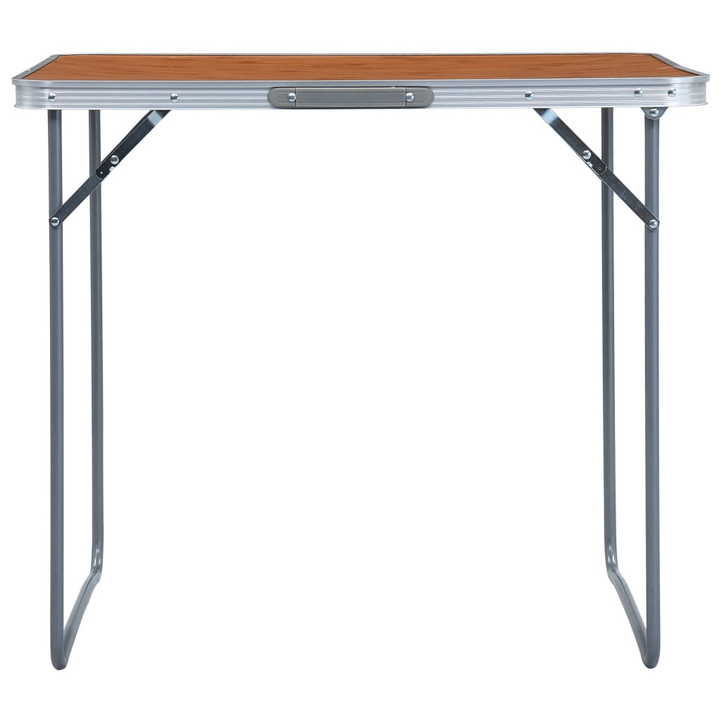 Folding camping table with metal frame 80 x 60 cm