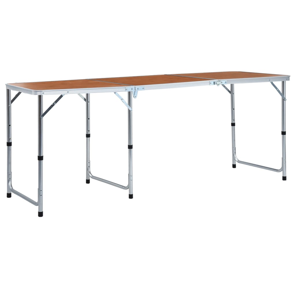 Folding camping table aluminum 180 x 60 cm