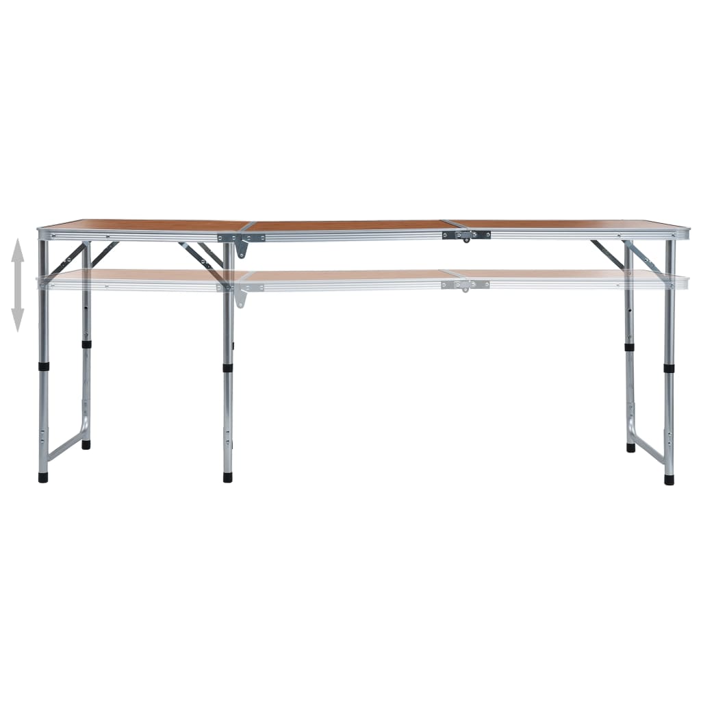 Folding camping table aluminum 180 x 60 cm