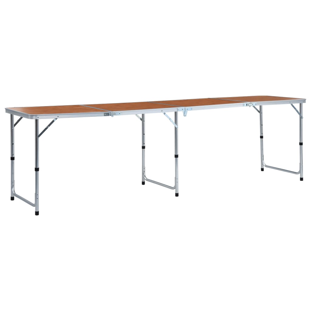 Folding aluminum camping table 240 x 60 cm