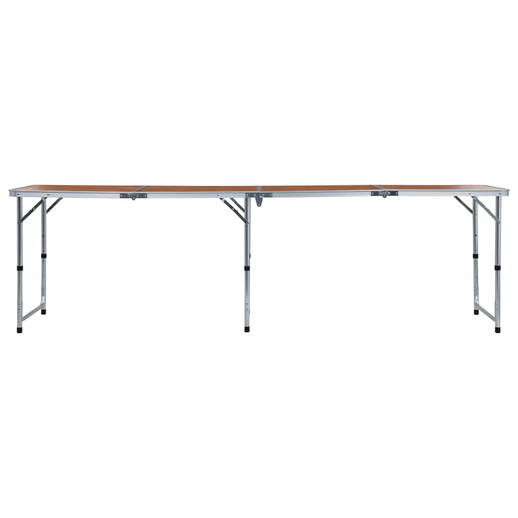 Folding aluminum camping table 240 x 60 cm