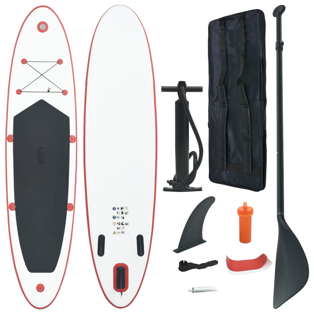 Stand Up Paddle Surfboard SUP Inflatable Red and White