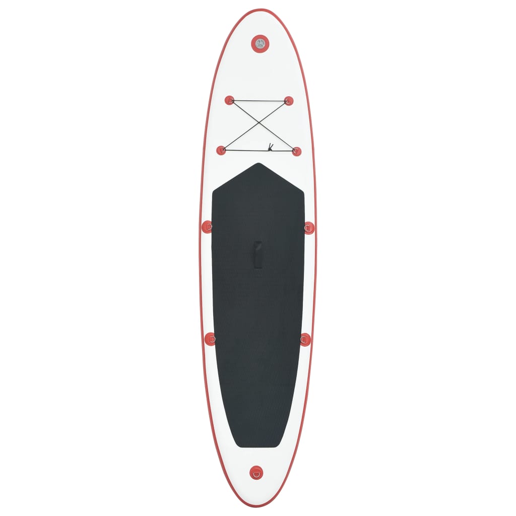 Stand Up Paddle Surfboard SUP Aufblasbar Rot und Weiß