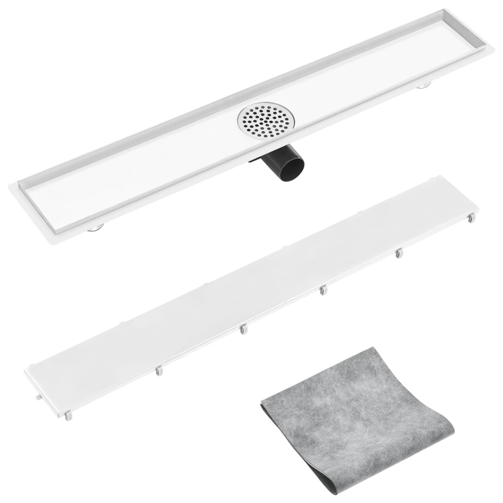 Shower drain 2-in-1 cover 83×14 cm stainless steel