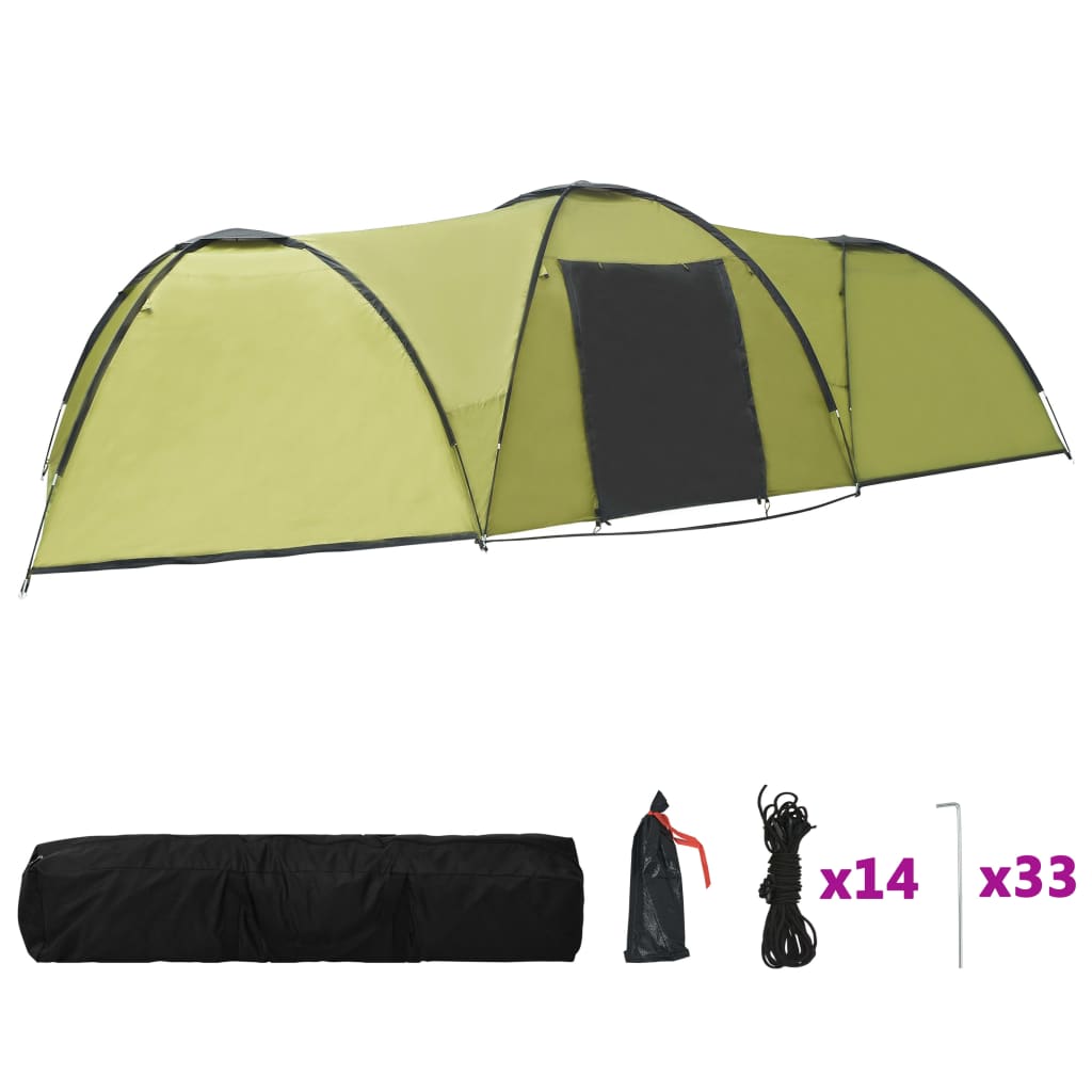 Camping igloo tent 650×240×190 cm 8 people green
