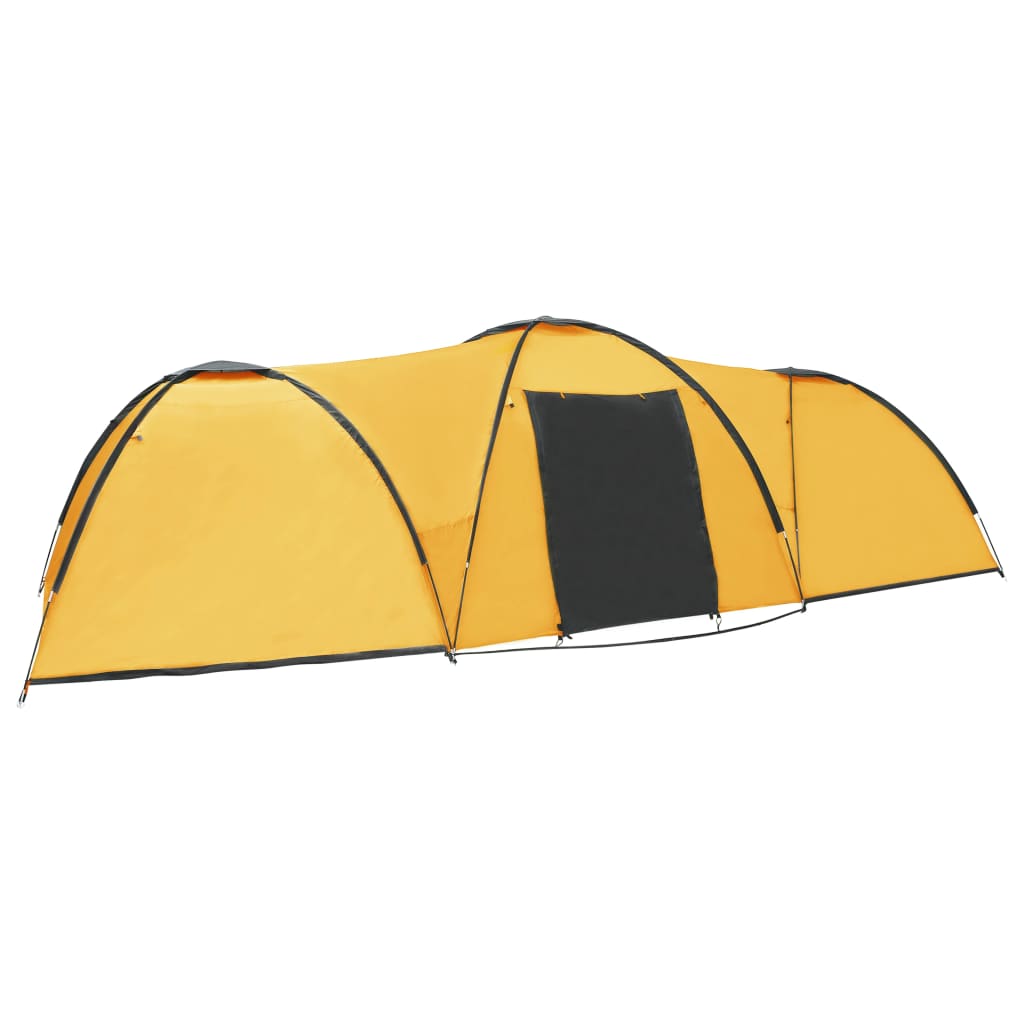 Camping igloo tent 650×240×190 cm 8 people yellow