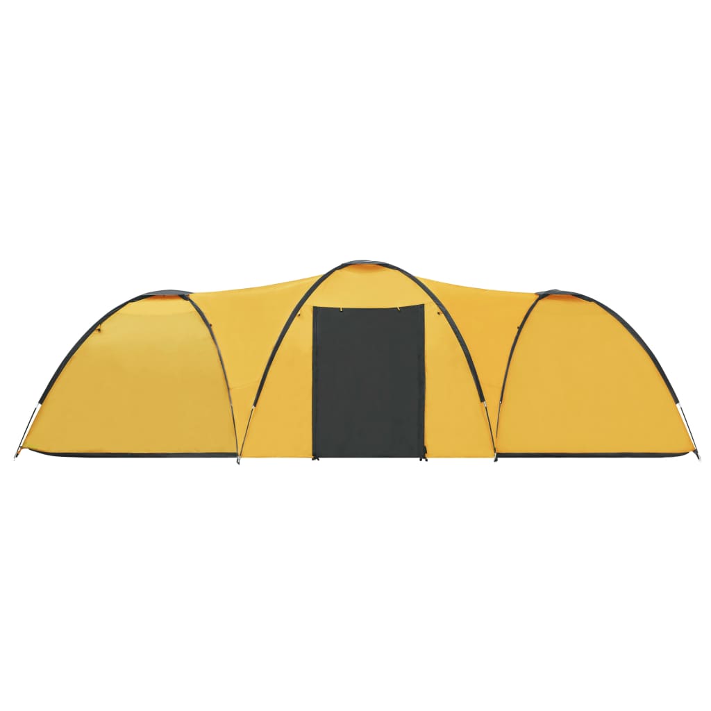 Camping igloo tent 650×240×190 cm 8 people yellow