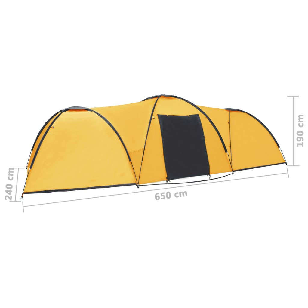 Camping-Igluzelt 650×240×190 cm 8 Personen Gelb