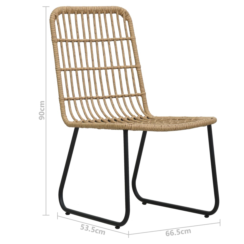 Gartenstühle 2 Stk. Poly Rattan Eiche