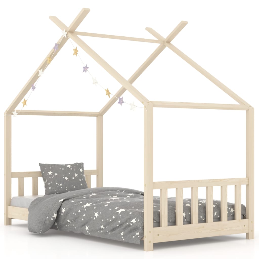 Children's bed frame solid pine wood 70 x 140 cm