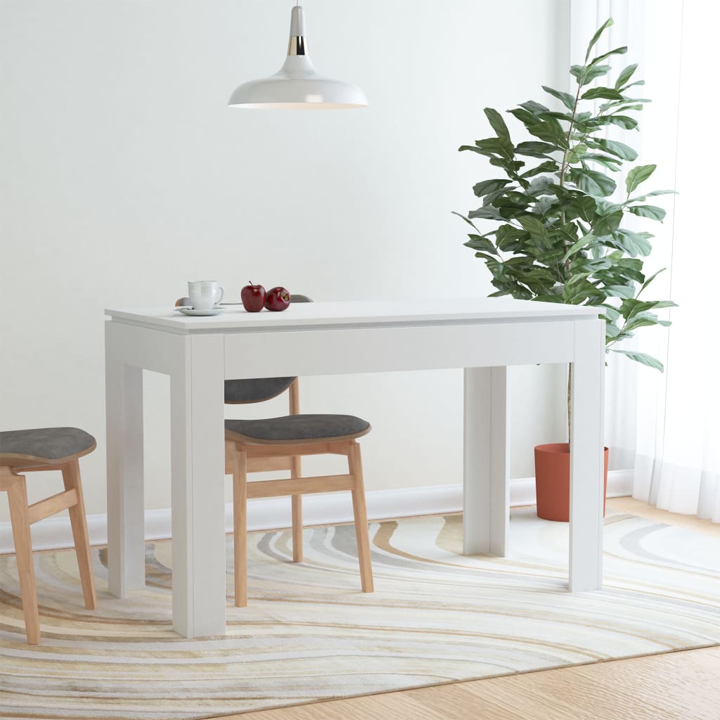 Dining table white 120x60x76 cm made of wood