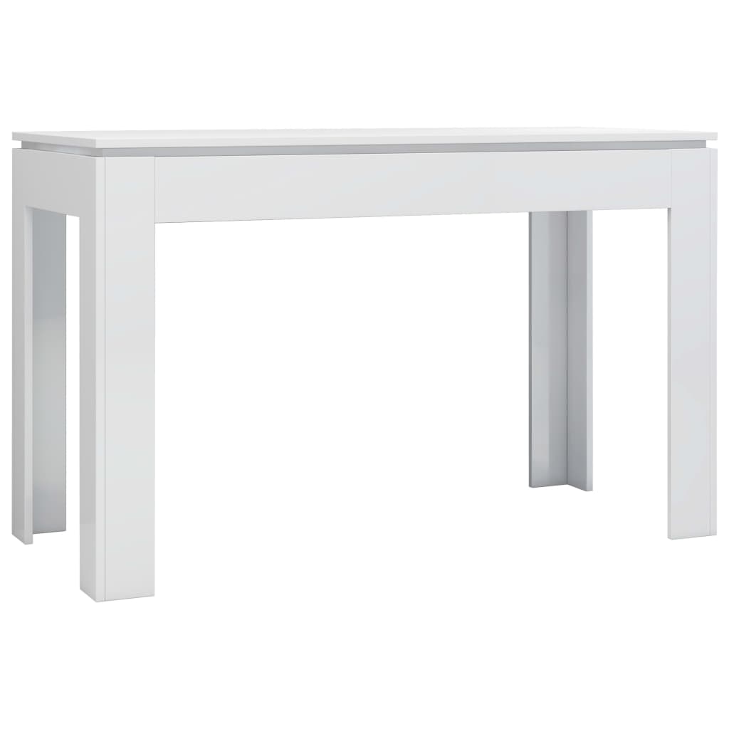 Dining table high-gloss white 120x60x76 cm made of wood