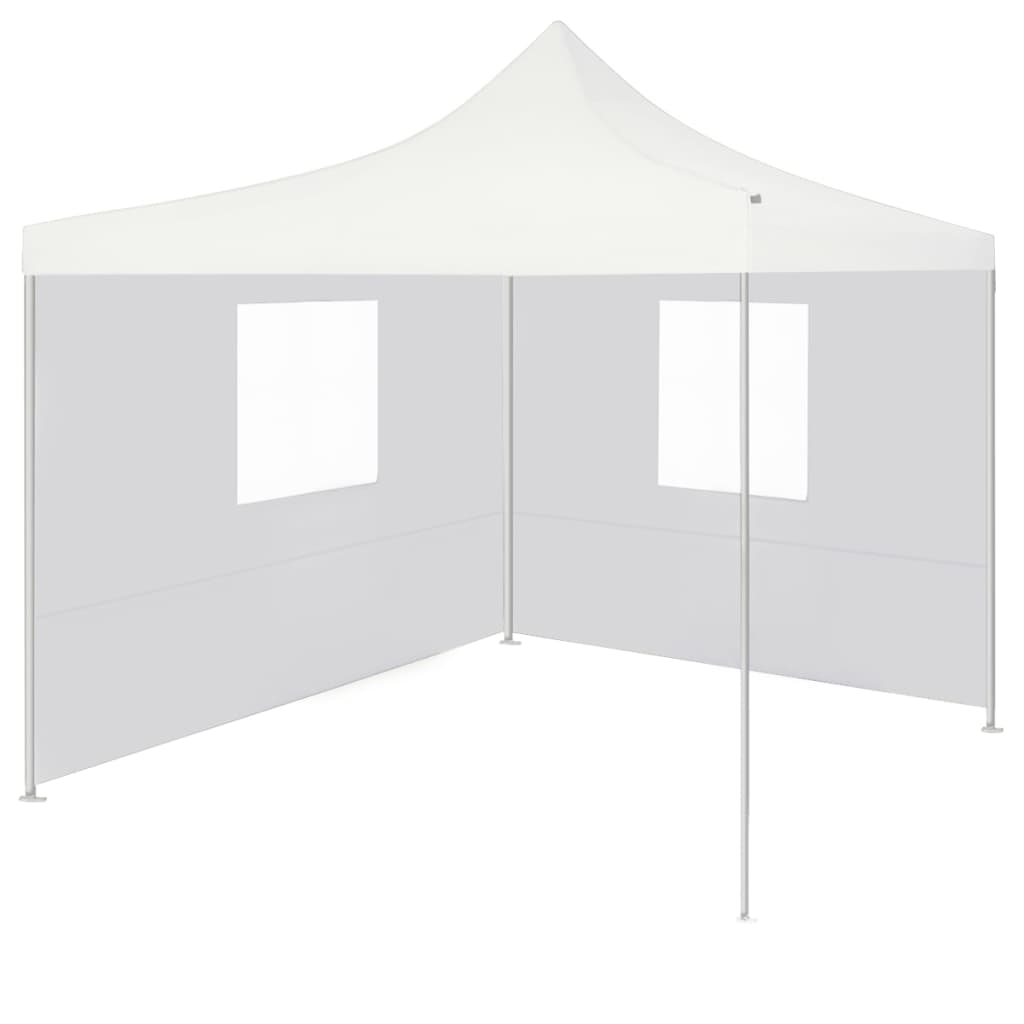 Professional foldable party tent with 2 side walls 2×2m steel white