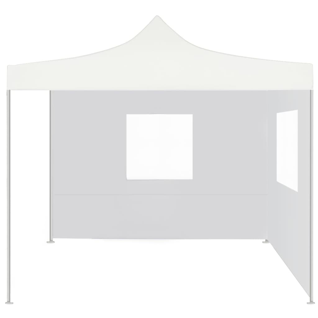 Profi-Partyzelt Faltbar mit 2 Seitenwänden 2×2m Stahl Weiß