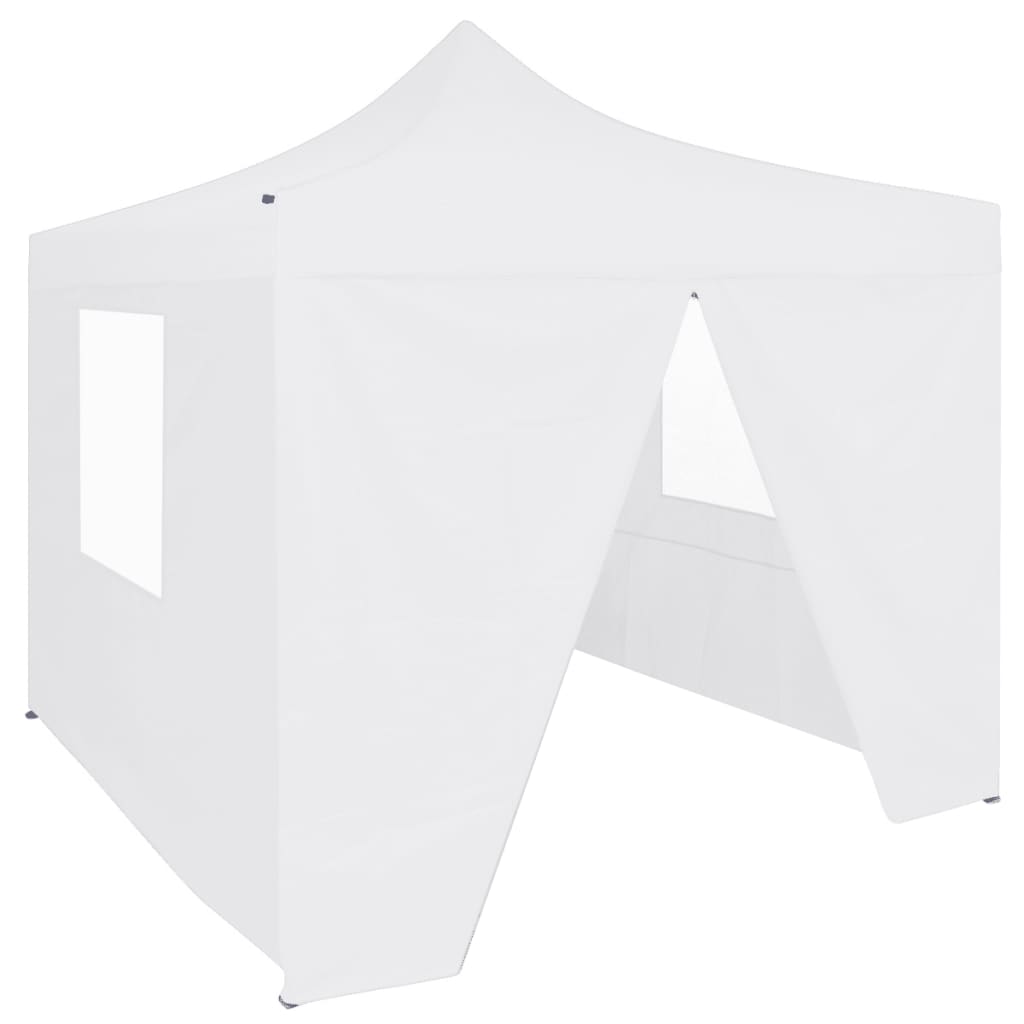 Professional foldable party tent with 4 side walls 2×2m steel white
