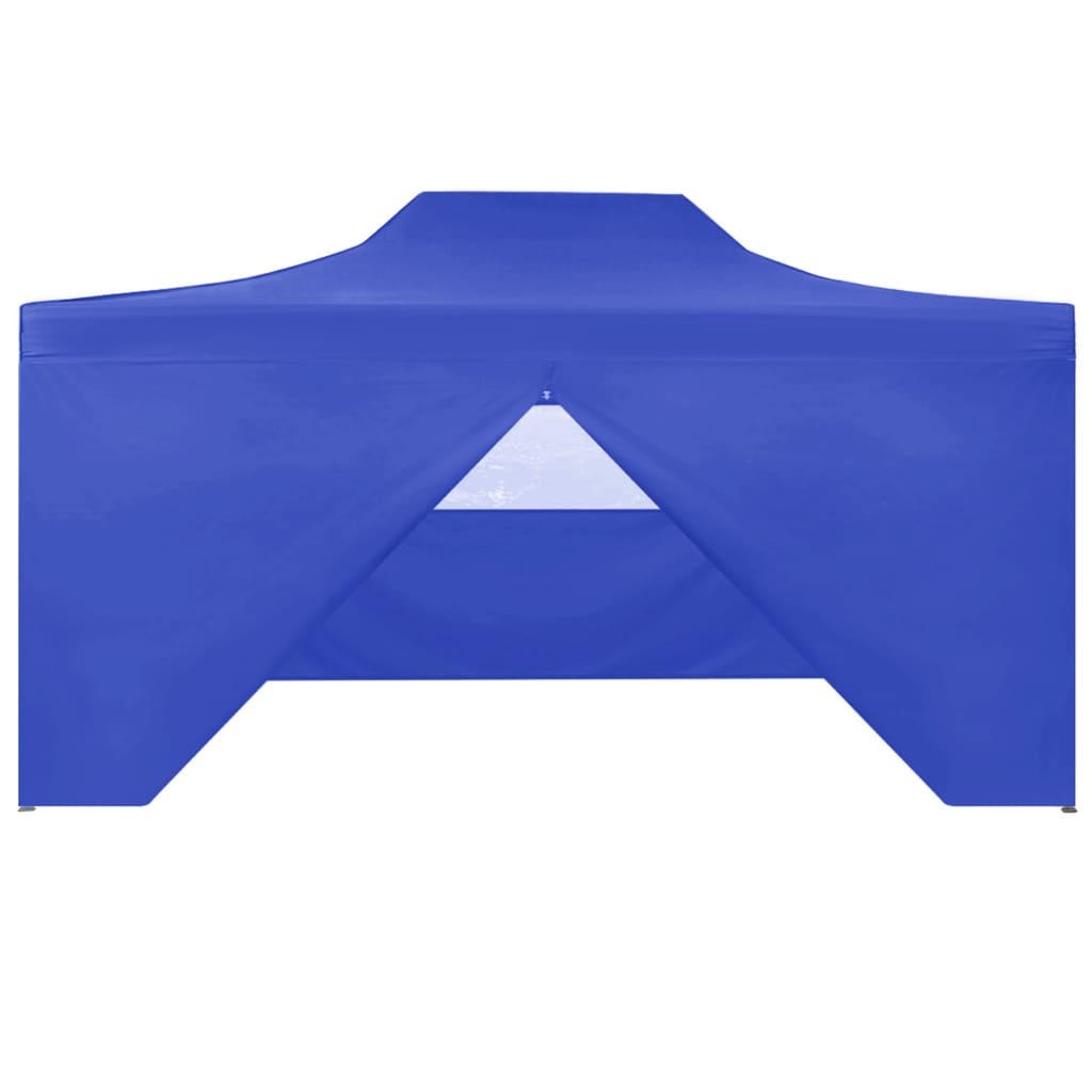 Professional foldable party tent with 4 side walls 3×4m steel blue