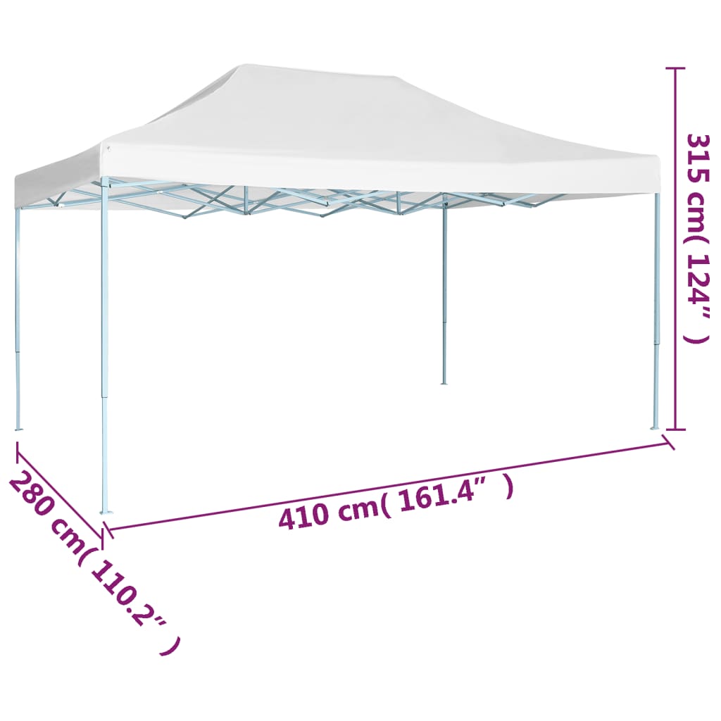 Profi-Partyzelt Faltbar 3 x 4 m Stahl Weiß