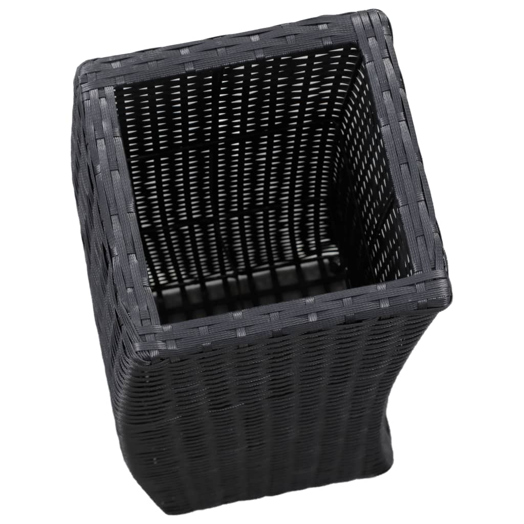 Garten-Hochbeete 3-tlg. Poly Rattan Schwarz