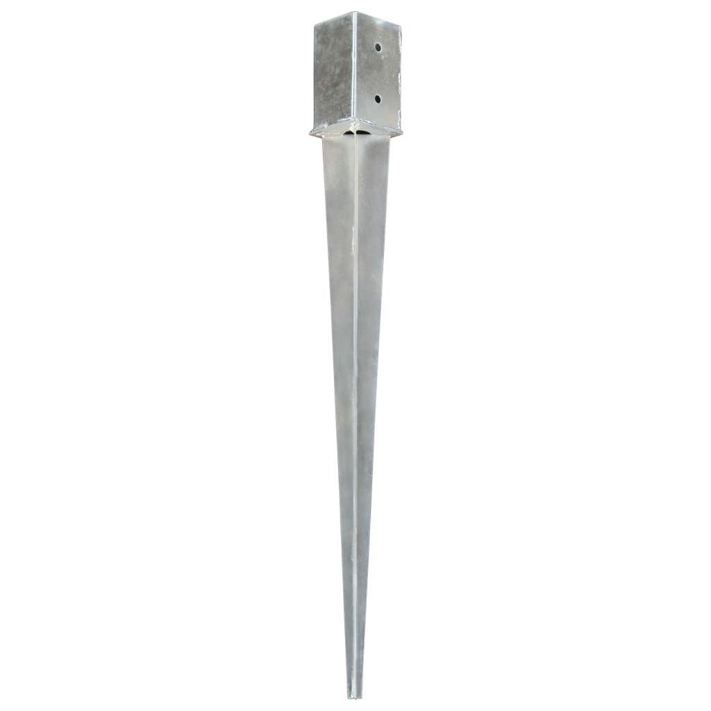 Ground spikes 6 pcs. Silver 8×8×91 cm Galvanized steel