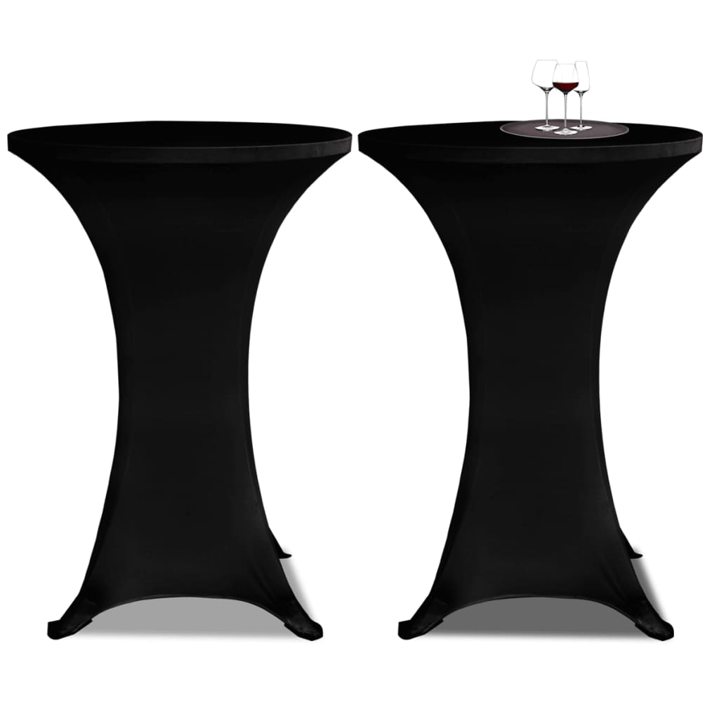 Bar table covers 4 pieces Ø 80 cm black stretch