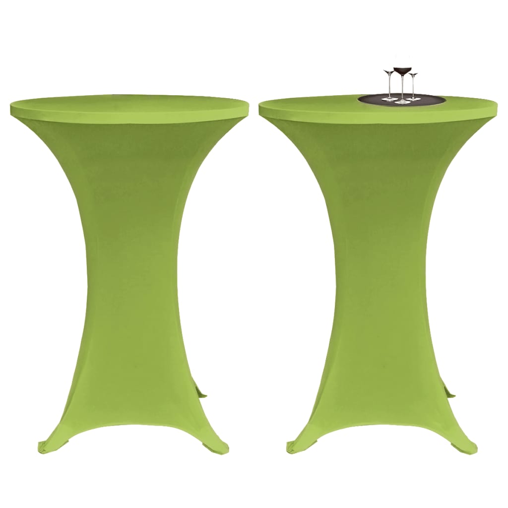 Stretch table covers 4 pieces 70 cm green