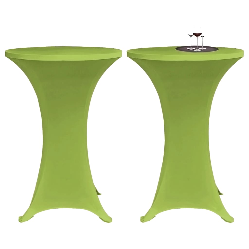 Stretch table covers 4 pieces 80 cm green