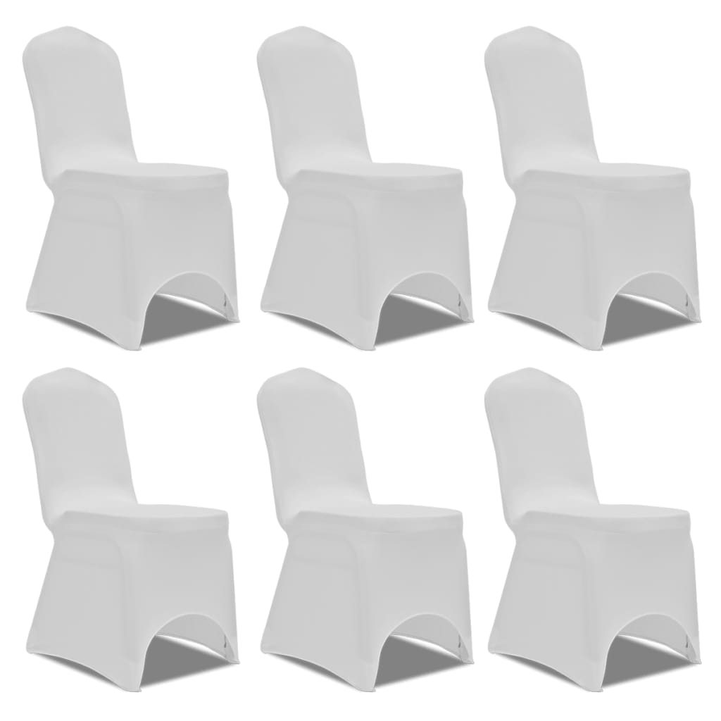 Stretch chair covers 12 pieces white