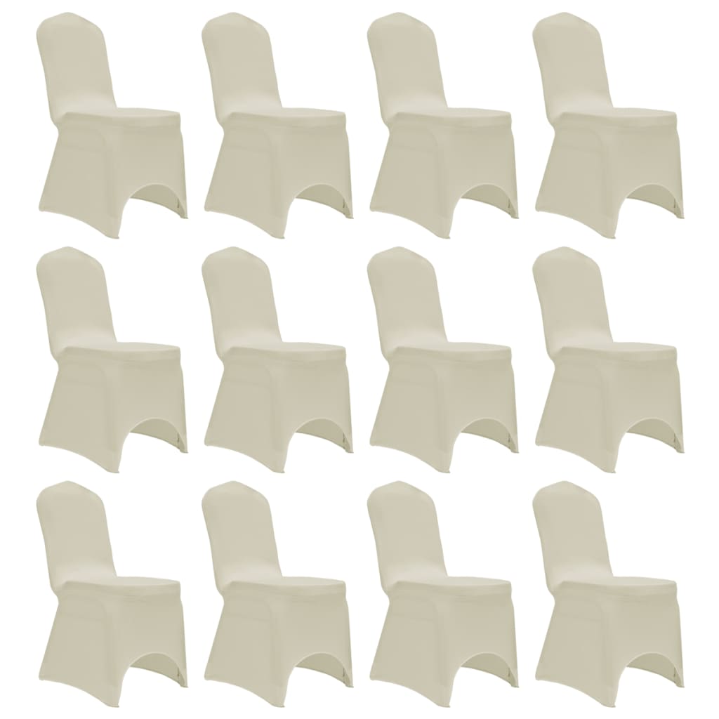 Stretch chair covers 12 pieces cream