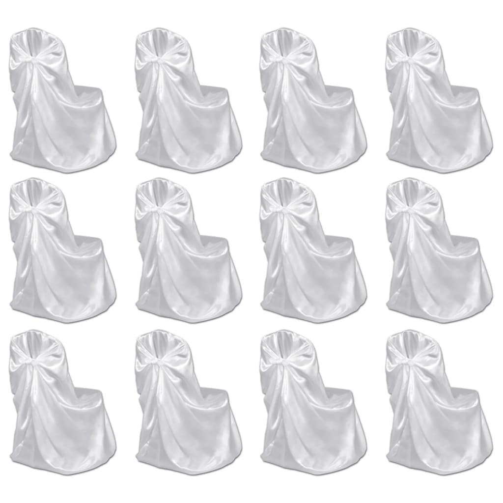 Chair covers for wedding banquet 12 pieces white