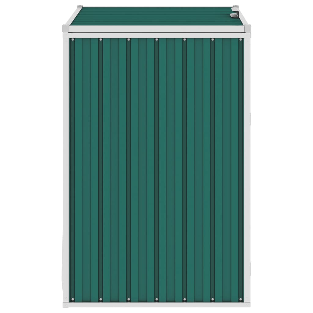 Garbage can box green 72×81×121 cm steel