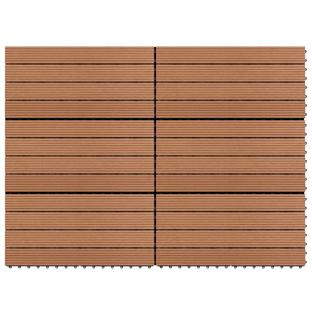 WPC tiles 60×30 cm 6 pieces 1m² brown
