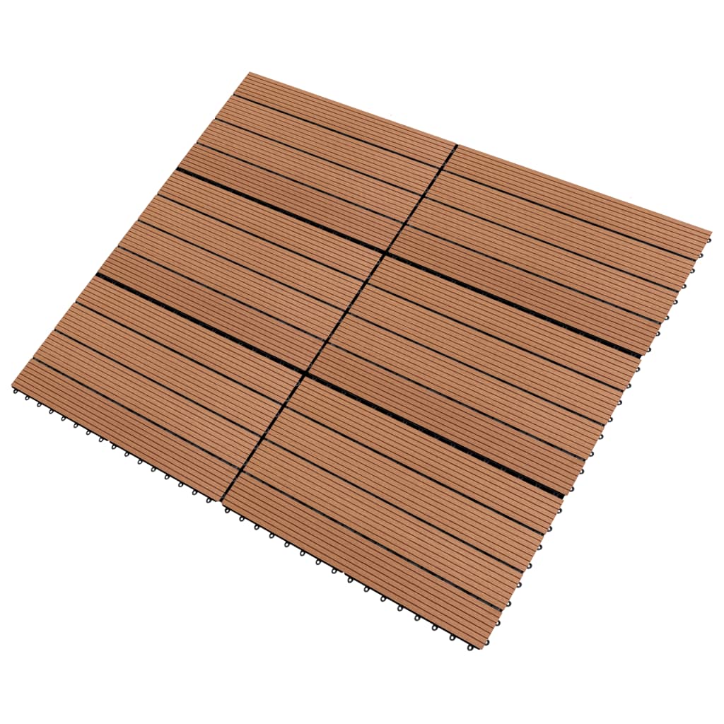 WPC tiles 60×30 cm 6 pieces 1m² brown
