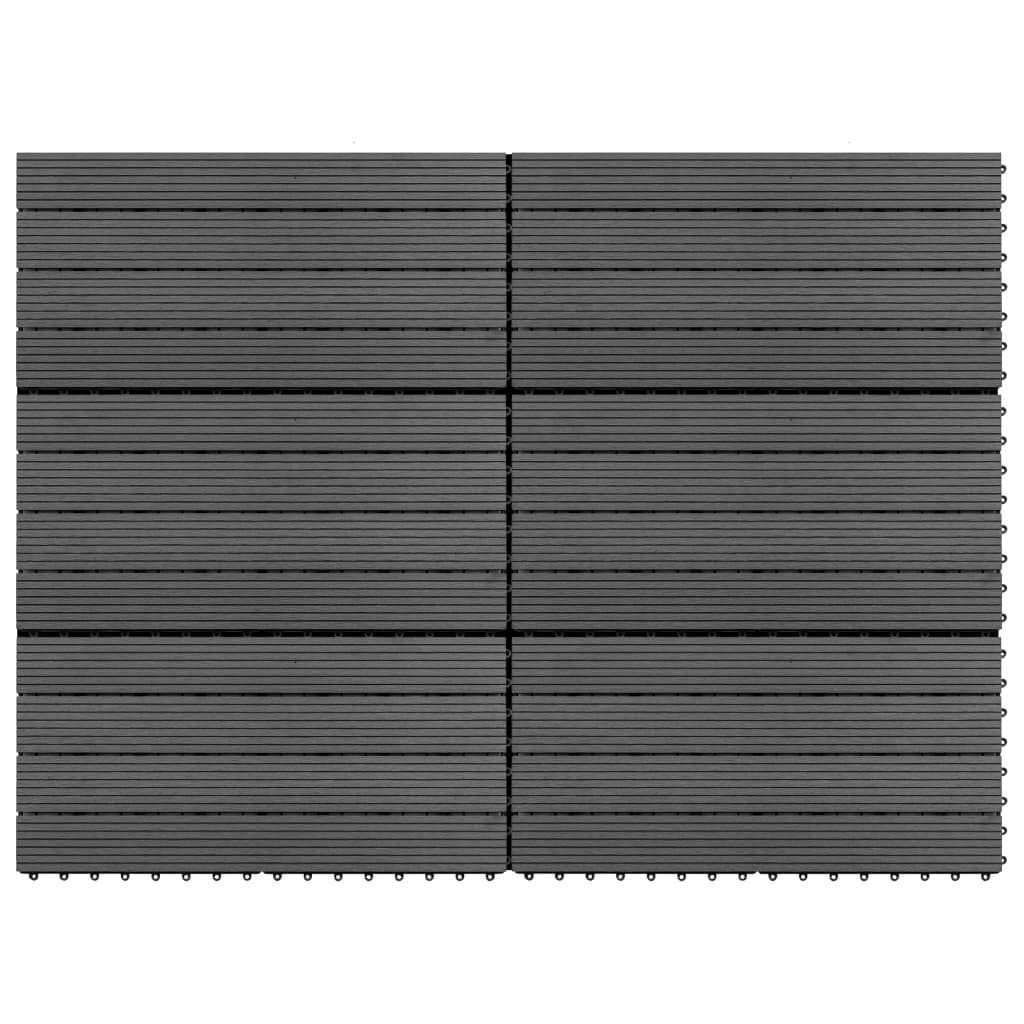 WPC tiles 60×30 cm 6 pieces 1m² gray