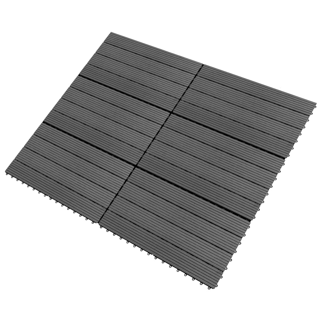 WPC tiles 60×30 cm 6 pieces 1m² gray