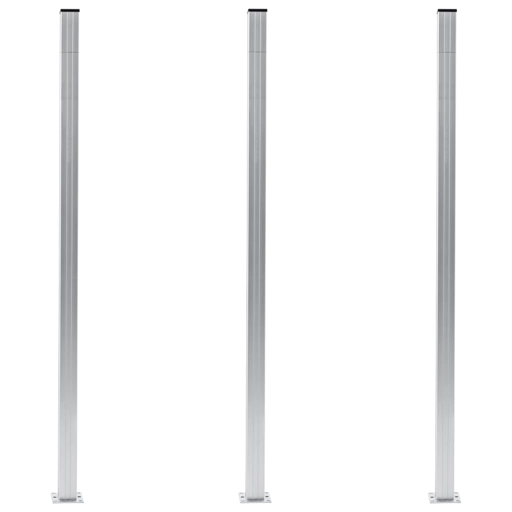Fence posts 3 pieces aluminum 185 cm