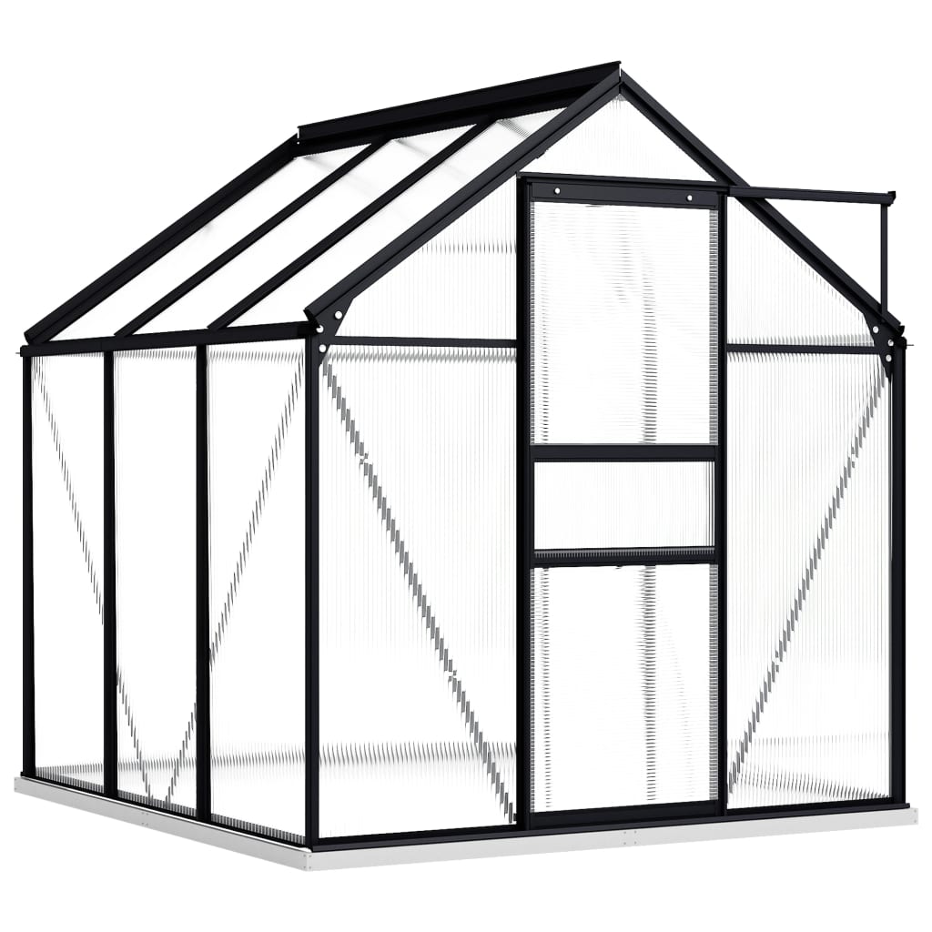 Greenhouse with anthracite aluminum foundation frame 3.61 m³