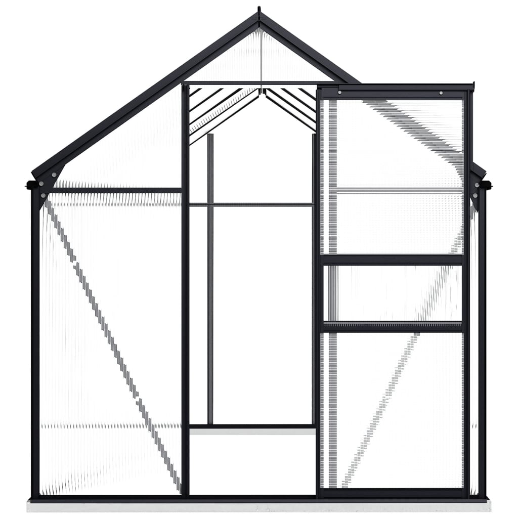 Greenhouse with foundation frame anthracite aluminum 5.89 m³