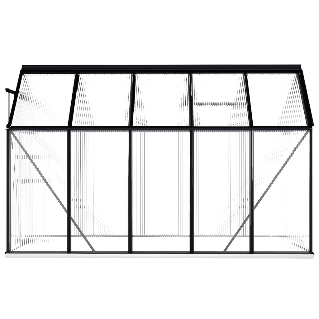 Greenhouse with foundation frame anthracite aluminum 5.89 m³
