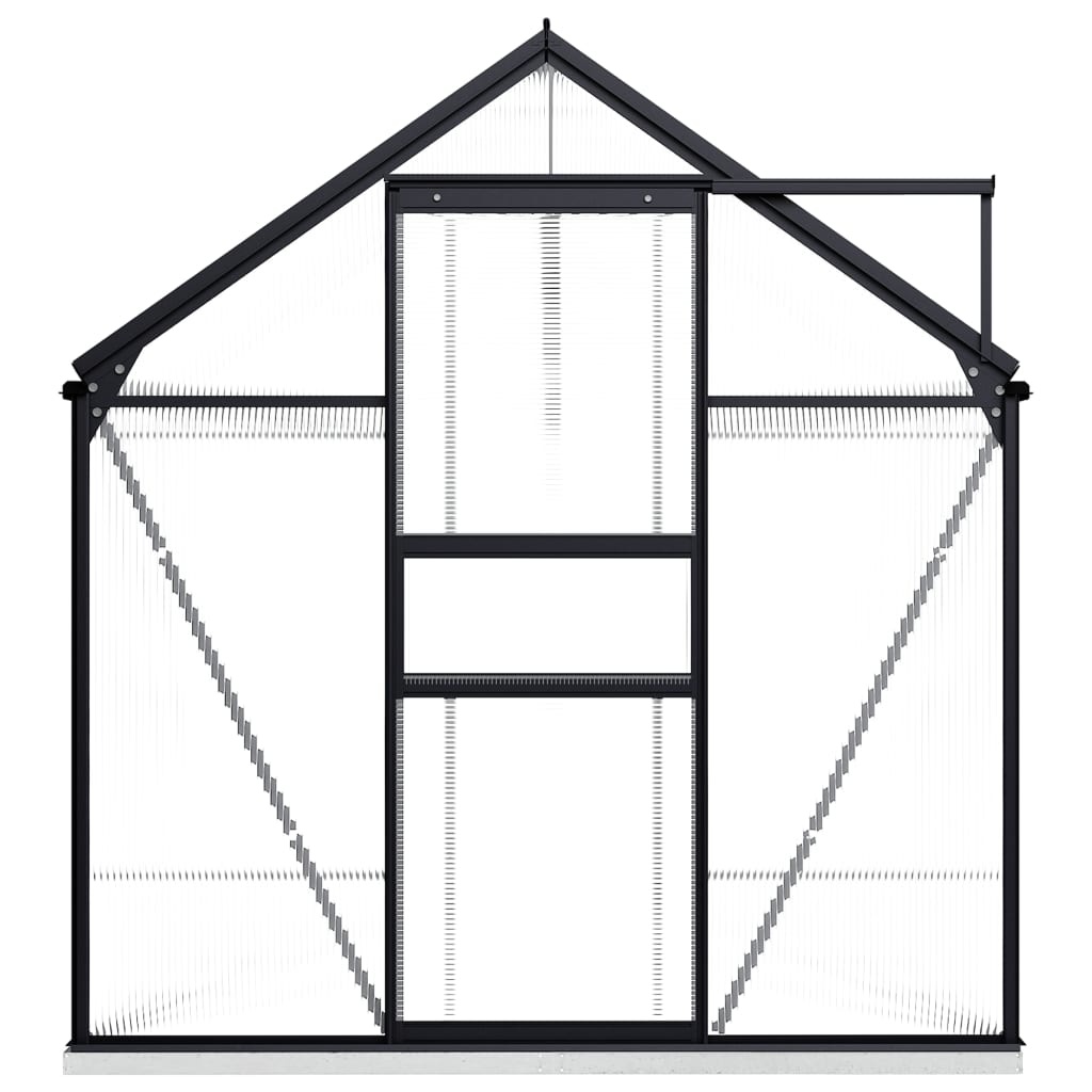 Greenhouse with anthracite aluminum foundation frame 7.03 m³