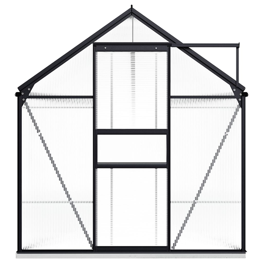 Greenhouse with anthracite aluminum foundation frame 8.17 m³