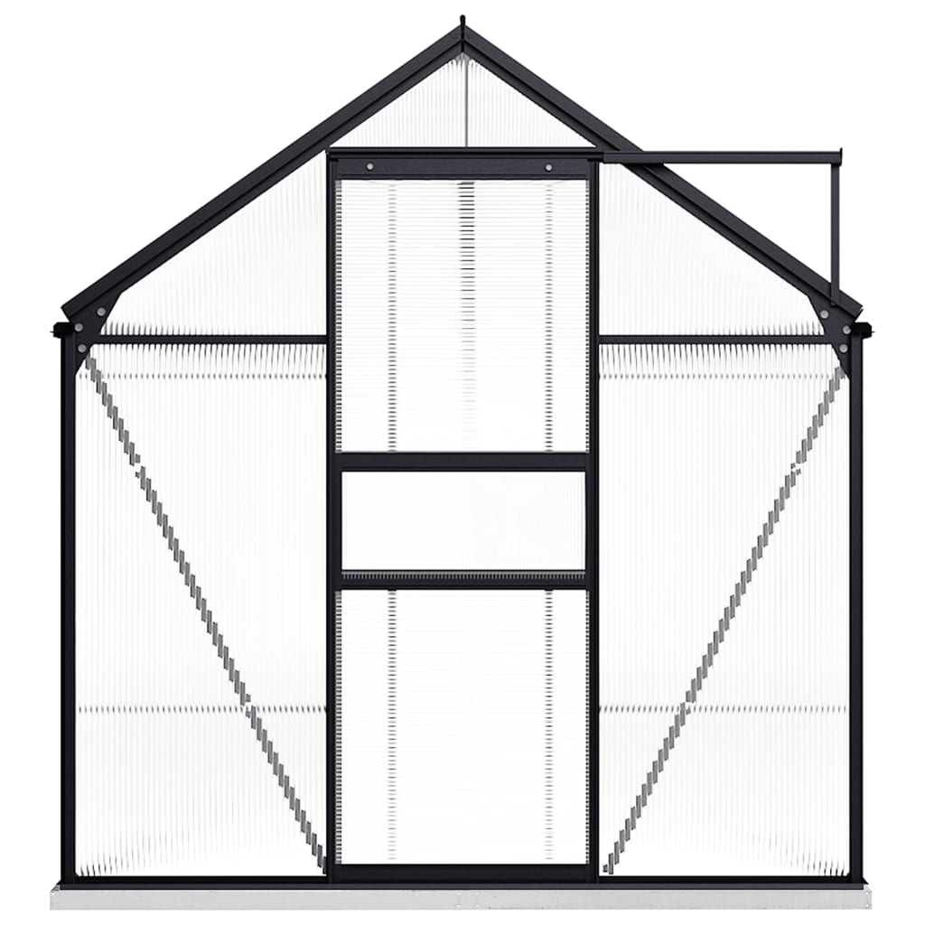 Greenhouse with anthracite aluminum foundation frame 9.31 m³