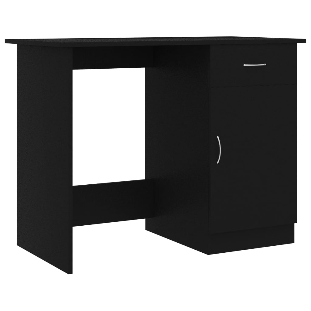 Desk black 100x50x76 cm made of wood