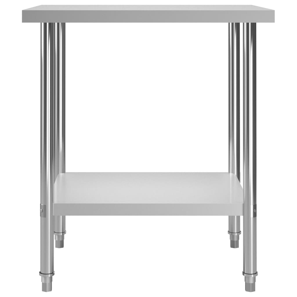 Kitchen work table 80 x 60 x 85 cm stainless steel