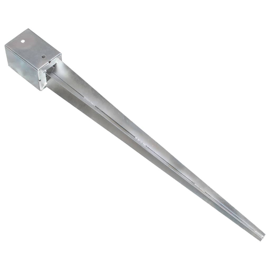 Ground spikes 12 pcs. Silver 9×9×90 cm Galvanized steel