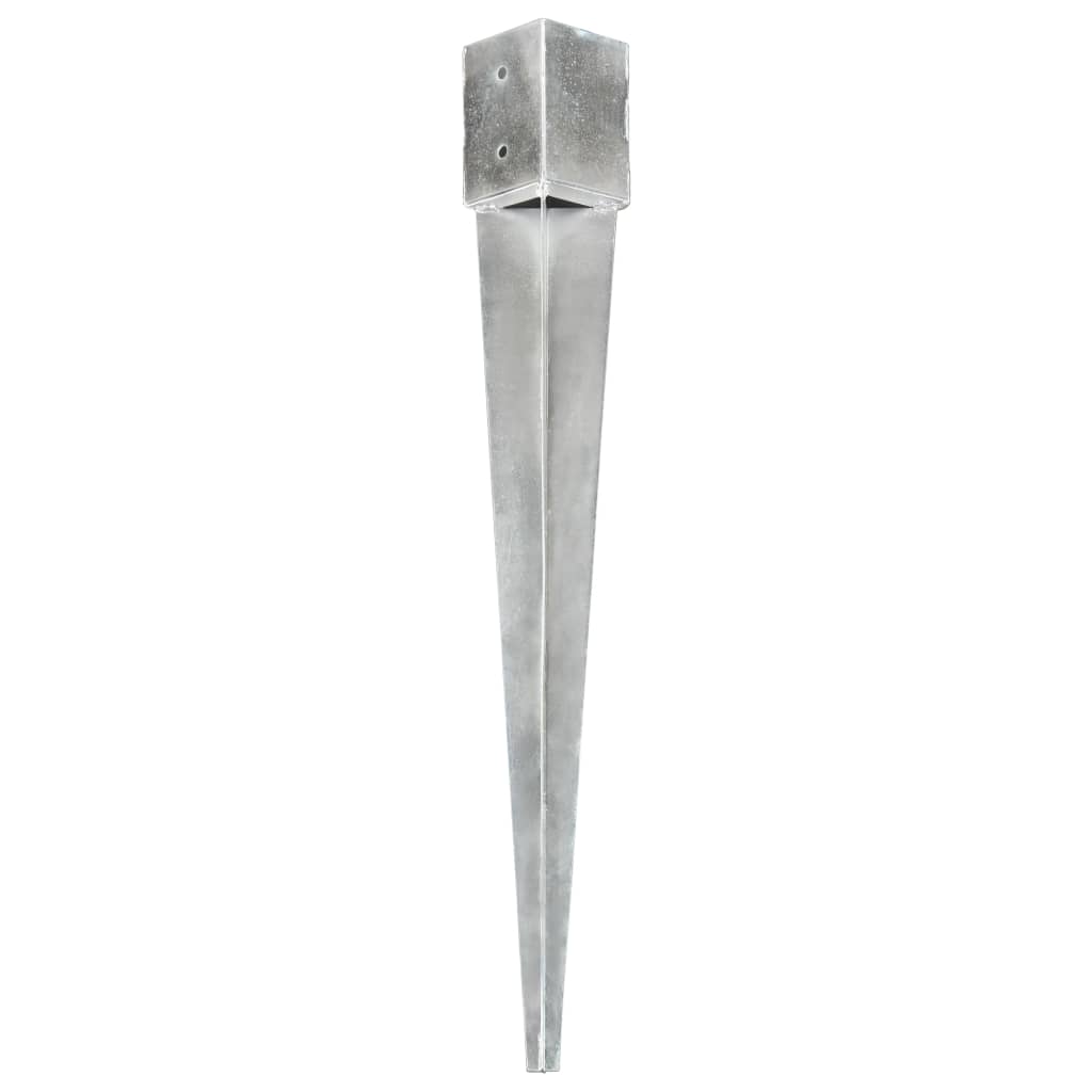 Ground spikes 12 pcs. Silver 10×10×91 cm Galvanized steel