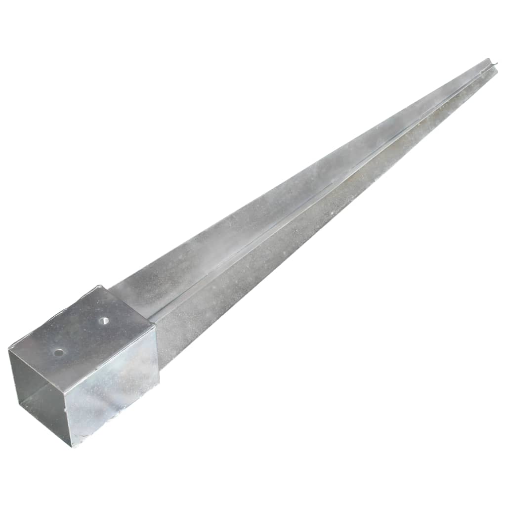 Ground spikes 12 pcs. Silver 10×10×91 cm Galvanized steel