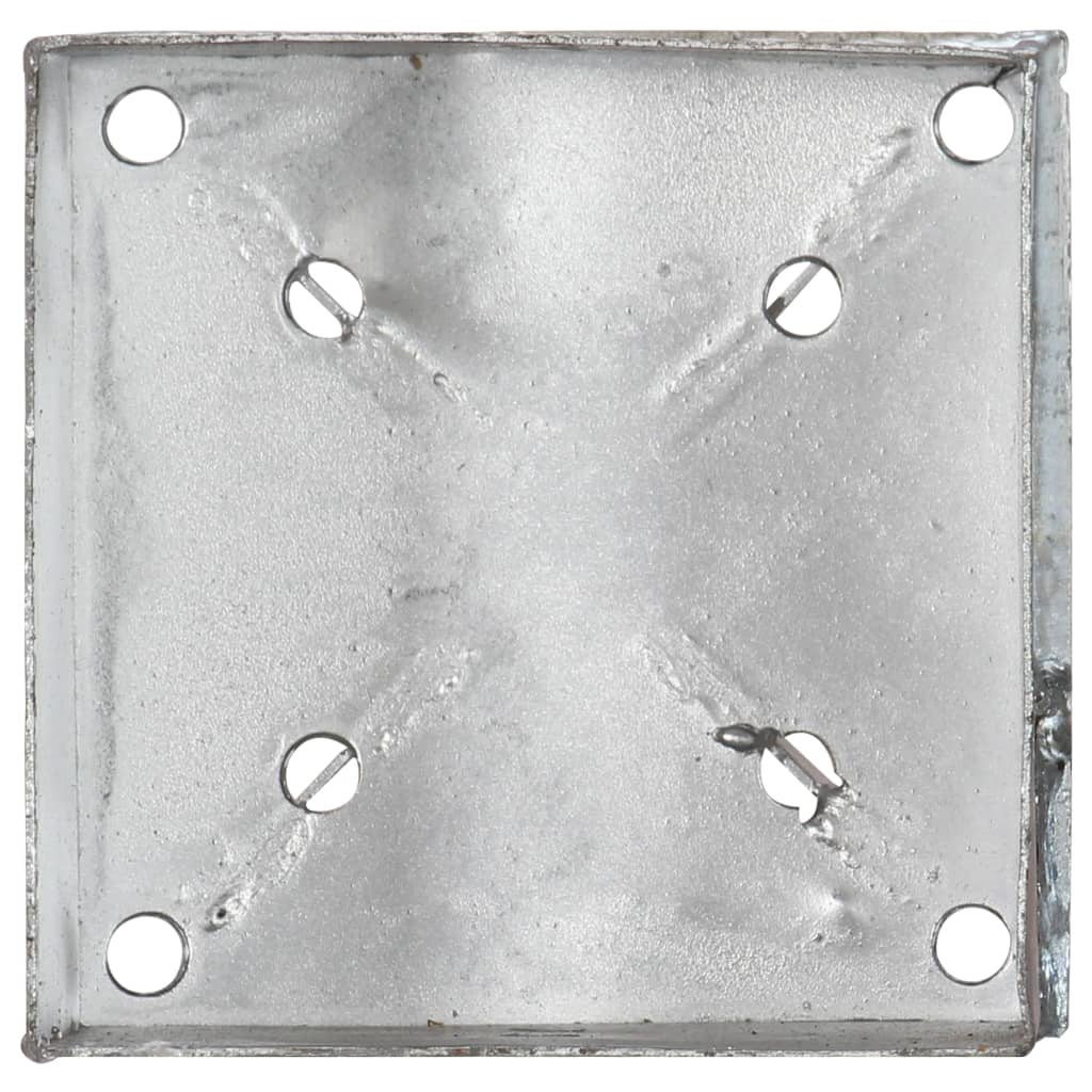 Ground spikes 6 pcs. Silver 14×14×91 cm Galvanized steel