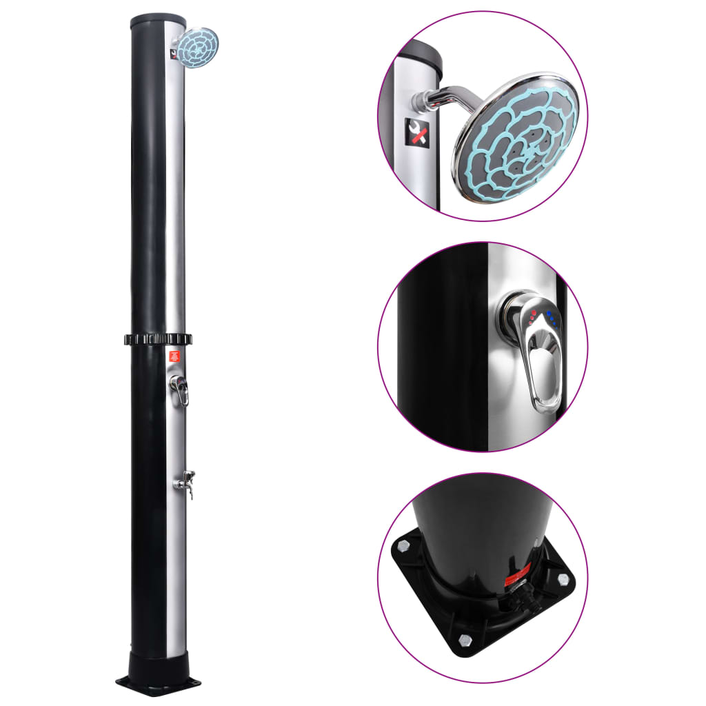 Garden solar shower with shower head and tap 40 L